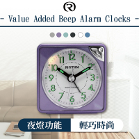 RHYTHM日本麗聲 輕巧時尚貪睡夜燈小鬧鐘(羅蘭紫)/5.9cm