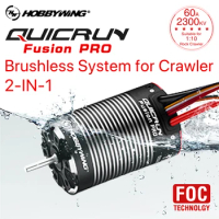 HobbyWing QuicRun Fusion Pro 540 2300KV Brushless Sensor Motor 2 in 1 Built 60A ESC Waterproof for 1/10 RC Climbing Crawler Car