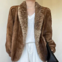 Fur Coat Imitation Leather Wool Coat for Women