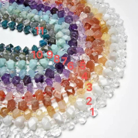 natural Faceted Aquamarine Labradorite Amethyste stone beads natural gemstone beads DIY loose beads for jewelry making strand