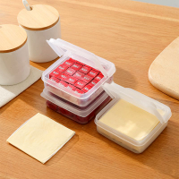 日式芝士片收納盒冰箱專用蔥姜蒜水果保鮮盒翻蓋奶酪黃油塊分裝盒