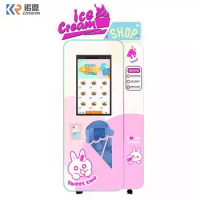 Italian Popular Automatic Frozen Food Ice Cream Machines Self Service Soft Ice Cream Cone Vending Machine