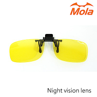 MOLA摩拉偏光夜視黃眼鏡夾片 夜間/陰天/雨天開車外出 近視眼鏡可用-小翻黃