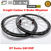 X-Light 700c Carbon Wheelset Rim Brake Sapim DT Swiss 240 EXP 30mm/35mm/38mm/40mm/45mm/50mm/55mm/60mm/75mm Road Carbon Wheels