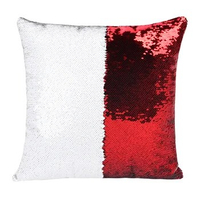 40x40CM Sequined blank pillowcase Solid color two tone sequin cushion cover