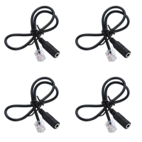 4PC Phone Adapter Rj9 to 3.5 Female Adapter Convertor Cable PC Computer Headset Telephone