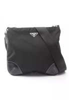 Prada Pre-Loved Prada TESSUTO LIGHT Shoulder bag Nylon leather black prada logo plate