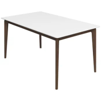 Modern Solid Wood White Top Dining Table,Made of solid wood, simple and practical.