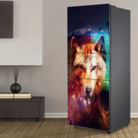 DIY wolf Waterproof SelfAdhesive Refrigerator Sticker Door Cover Wallpaper kitchen wall sticker