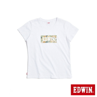 EDWIN  迷彩BOX短袖T恤-女款 白色 #503生日慶