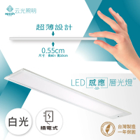 云光照明 LED感應型層光燈 60cm 白光/黃光(超薄型 感應式開關 隨裝即亮 台灣製造)