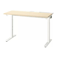 MITTZON 書桌/工作桌, 實木貼皮, 樺木/白色