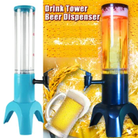 1.5L Luminous Beer Tower Drink Dispenser Beer Barrel Mimosa Tower with Light Wine Cannon Set for Parties Bars Pubs Restaurants