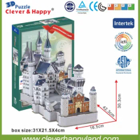 new clever&amp;happy land 3d puzzle model Neuschwanstein Castle adult puzzle jigsaw puzzle diy paper girlfriend gifts for boy paper
