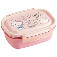 小禮堂 Hello Kitty 日製輕量方形雙面扣便當盒《粉白.珠寶盒》550ml.保鮮盒.食物盒