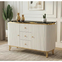 Meja TV Minimalis Modern Bufet TV Oval Credenza Aesthetic Lemari Rak TV Mewah Ruang Tamu