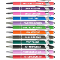Funny Pens Fun Pen Funny and Inspirational Copywriting Pen Set Black Touchmonitor Ballpoint Pen (12