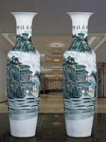 景德鎮陶瓷器手繪錦繡前程落地大花瓶酒店客廳裝飾品擺件開業禮品