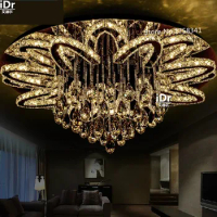 creative round crystal lamp living room LED Ceiling Lights cozy bedrooms decorated with restaurant lighting 90-260V