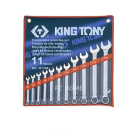 【KING TONY 金統立】專業級工具 11件式 複合扳手組 梅開扳手 1/4”~15/16”(KT1211SR)