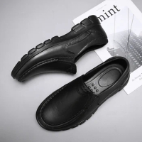 Anti slip and oil resistant chef's shoes, men's patch sole leather shoes, men's shoes EVA