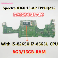 DA0X36MBAE0 For HP Spectre X360 13-AP 13-AP0023DX TPN-Q212 Laptop Motherboard With I5-8265 I7-8565 CPU 8GB/16GB-RAM L37638-001