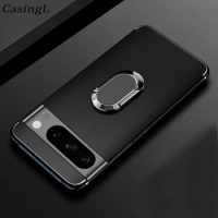 For Google Pixel 8 Pro Case With Magnetic Attraction Ring Matte Silicone Shockproof Cover For Google Pixel 8 Phone Shell
