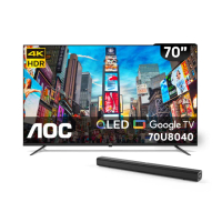 【AOC】70型 4K QLED Google TV 智慧顯示器 聲霸組(70U8040+AB405)