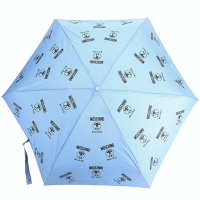 MOSCHINO 抗UV 字母吊飾問號印花摺疊晴雨傘(藍色)