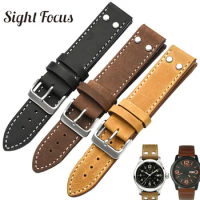 20MM,22MM Leather Watchband For Stowa Pilot Strap Flieger Classic Series Chrono/Sport/Verus Series Rivet TW Steel Watch Band