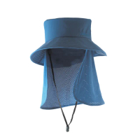 【Wildland 荒野】中性 抗UV多功能遮陽帽-灰藍色 W1039-69(帽子/遮陽帽/防曬/戶外)