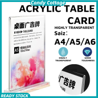 T Shape Transparent Acrylic Stand Display Stand Picture Frame Extra Thickness BOTH SIDE VIEW A4 / A5