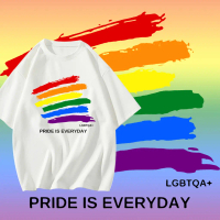 COD Lgbt PRIDE Month Rainbow เสื้อ \PRIDE IS EVERYDAY\" เสื้อยืดเกย์และเลสเบี้ยน LGBTQ ผ้าฝ้าย 100%S