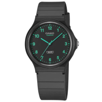 【CASIO 卡西歐】簡約百搭 數字時標 日本機芯 橡膠手錶 黑色 33mm(MQ-24B-8B)