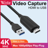 Video Capture Card USB 4K HDMI-compatible Video Game Grabber Record for PS4 Camcorder Switch Live Broadcast Camera