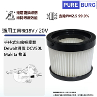 適用Dewalt得偉DCV50L牧田Makita 18V / 20V鋰電手持式無線吸塵器微塵PM2.5 HEPA濾網濾芯