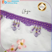 RENDA 3 HATI GORDEN CRYSTAL Panjang 13 M / Roll / HARGA PER ROLL UNGU