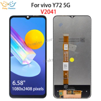6.58" Original For VIVO Y72 5G V2041 LCD Display Touch Screen Digitizer Assembly Repair Parts for vivo y72 5G display