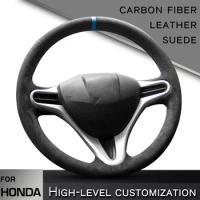 Custom Car Steering Wheel Cover for Honda Fit City 2009-2013 Jazz 2009-2013 Insight 2010 2011 2012 2013 2014 interior