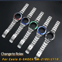 Top quality Metal Bezel Strap For Casio G-Shock GA2100 GA2110 Watchband GA-2100 GA-2110 Modified Rolex Stainless Case Bracelet