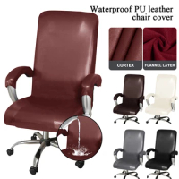 Pu Leather Computer Gaming Chairs Cover Waterproof Office Chair Covers Anti-dirty Computer Seat Chair Cover Removable Cover