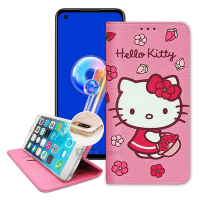 三麗鷗授權 Hello Kitty ASUS Zenfone 10 / 9 共用 櫻花吊繩款彩繪側掀皮套