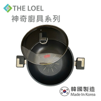 THE LOEL 韓國雙耳鑽石不沾鍋深炒鍋 32cm(附玻璃鍋蓋)