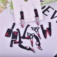 0pcs Halloween Bloody Knife metal Charms Weapon Pendant for DIY Earring Keychain Jewelry Making