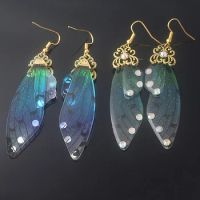 Fashion Fairy Simulatio Butterfly Wing Earrings Demon Slayer Kochou Shinobu Cosplay Drop Earring Women Party Jewelry Accessories
