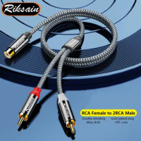 RCA Y Splitter RCA Female To 2RCA Male Audio Cable Dual RCA Male Stereo Cord for Car Audio Subwoofer TV CD Player Home Theater