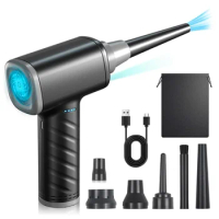 Compressed Air Duster, Electric Air Duster Rechargeable, Keyboard Cleaner, Air Blower for Computer, Car Cleaning Kit