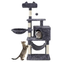54.5" Cat Tree Tower with Scratching Post Multiple Colors