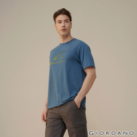 GIORDANO 男裝G-MOTION排汗短袖T恤 - 05 幽藍