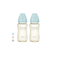 【PUKU 藍色企鵝】飽飽歐蕾PPSU寬口防脹奶瓶330ml(2入)